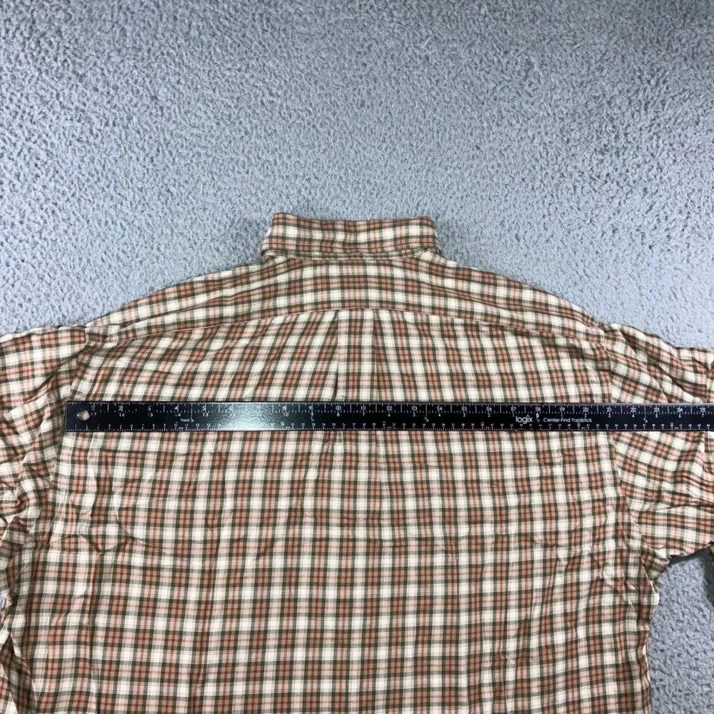 Ralph Lauren Button Down Men 2XL 16 34/35 Yarmouth Plaid Neutral Green Brown L/S